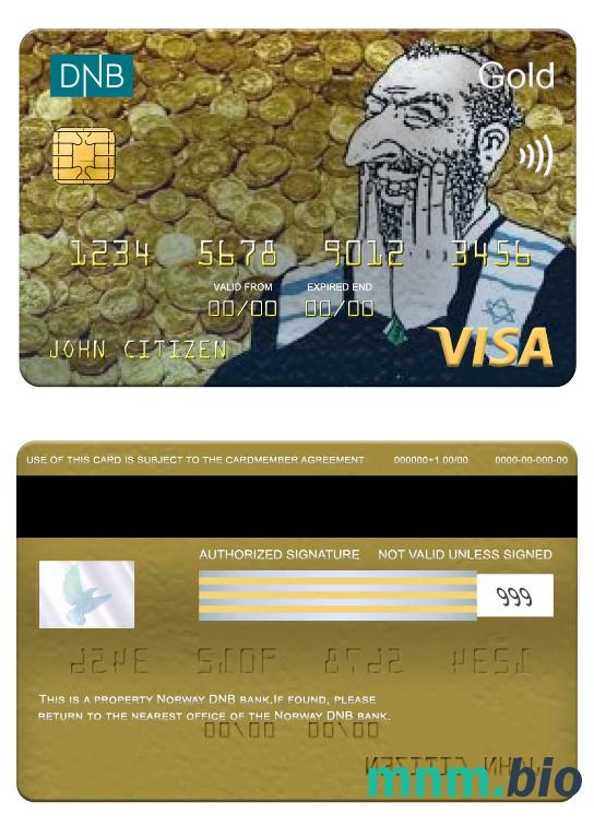 Norway DNB bank visa złoto karta przykład w formacie PSD
